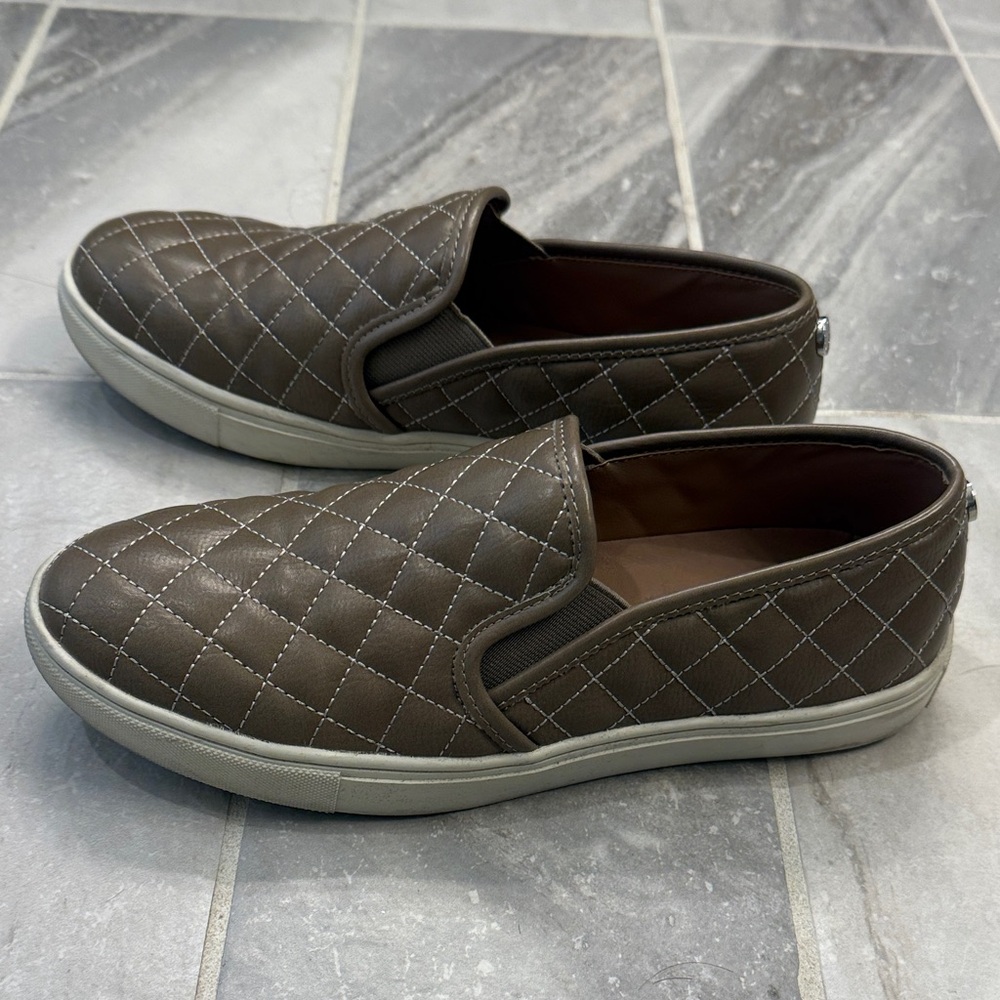 Steve Madden Brown Quilted Slip-On Sneakers